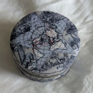 Dior Round Zippered Pouch in Black and White